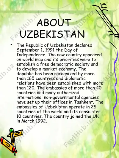 the national symbols of uzbekistan — PPTX