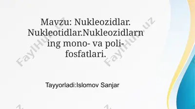 nuklein kislotalar. nukleozidlar — PPTX