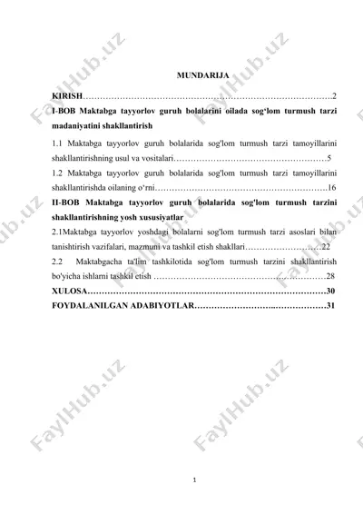 bolalar uchun sog'lom turmush tarzi — DOCX