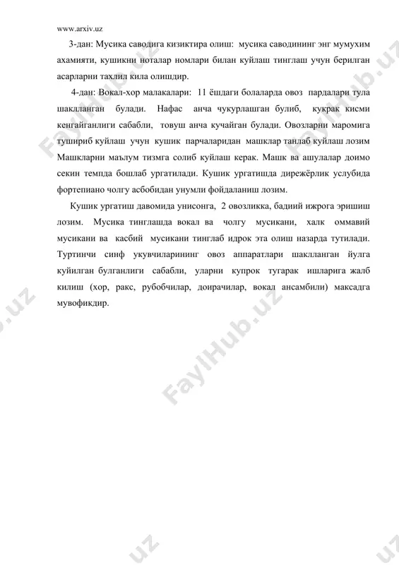 туртинчи синфда мусика укитишнинг мазмуни ва методикаси - Page 3