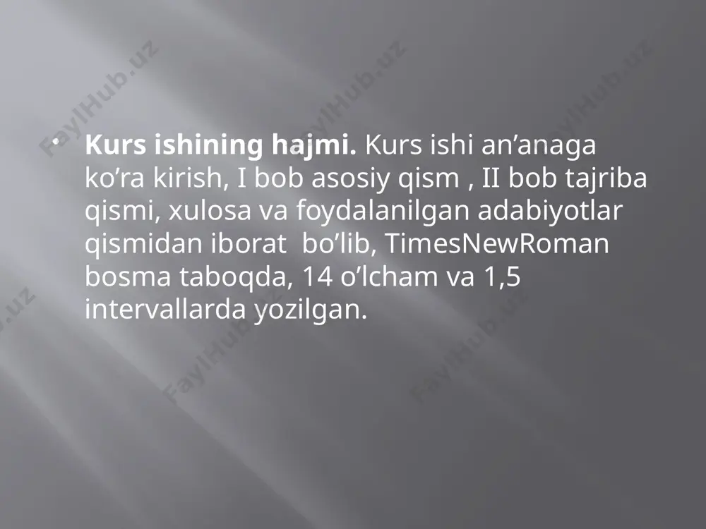 ifodalash mumkin: kat an +h2o↔kat oh+h an tuz+suv↔asos+kislota tenglamadan ko‘rinib turibdiki, tuz suvda eriganda u suv molekulalari bilan reaksiyaga kirishib, yomon dissotsialanuvchi modda hosil qiladi, ya’ni gidroliz reaksiyasi natijasida eritmadagi [oh-] va [h+] ionlarning miqdori keskin o‘zgaradi. aniqrog`i gidroliz natijasida eritmaning ph i o‘zgaradi va bu o‘zgarish har qanday tuz gidrolizining mexanizmi tushunishda, gidroliz tenglamasini tuzishda gidroliz reksiyalaridan amaliyotda foydalanishda asosiy ko‘rsatgich hisoblanadi. gidrolizning asosiy sababi, kam dissotsialangan moddalar ( molekula yoki ionlar) hosil bo‘lishidir. gidroliz tuzni hosil qilgan kislota va asoslarning kuchiga qarab turlicha borishi mumkin. gidrolizning eng tipik hollarini ko‘rib chiqaylik. 1. kuchli asos ( lioh, naoh, koh, rboh, csoh, ca(oh)2, ba(oh)2) bilan kuchli kislota ( hcl, hbr, hj, hclo4, hno3, h2so4) hosil bo‘lgan tuz. gidrolizga uchramaydi. 2. kuchsiz kislota (hcn, h2s, hno3, h2so3, h3po4, h2co3, hf, h2sio3 va organik kislotalar) bilan kuchli asosdan hosil bo‘lgan tuz. xulosa 1. bufer eritmalar degani “himoya qilish” , “saqlash”, “muntazamlash” degan …