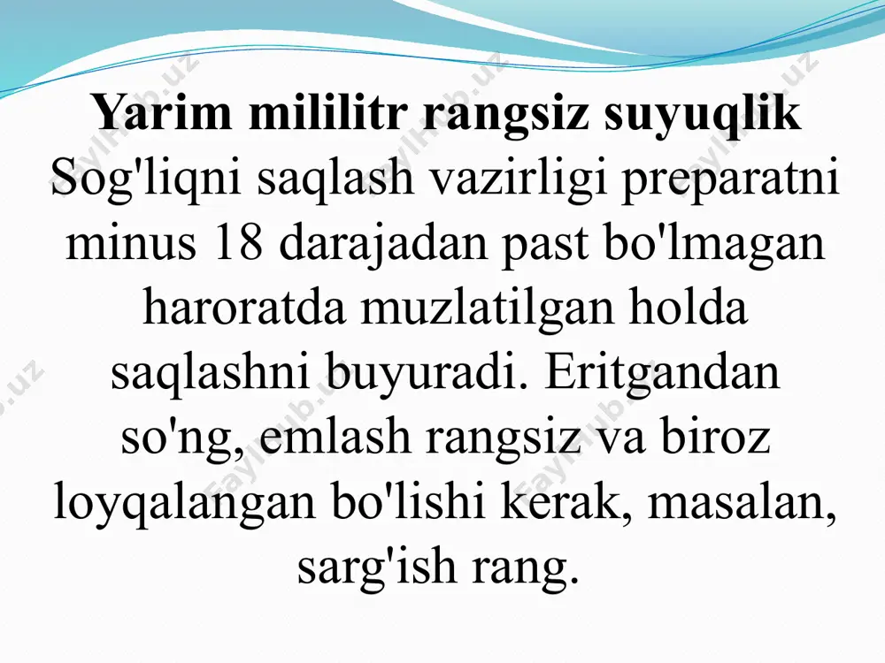 r emlash taqiqlanadi. bu homilador ayollarga va bolani emizayotganlarga yoki keyingi uch oy ichida bolani homilador qilishni rejalashtirayotganlarga ham tegishli - bu, ba’zida, erkaklarga ham tegishli. 18 yoshgacha bo'lgan bolalar hali emlanmaydilar, chunki olimlar ular uchun preparatning xavfsizligi va samaradorligi to'g'risida ma'lumotlarga ega emaslar.shuningdek, orvi belgilari bo'lgan odamlarga emlash taqiqlanadi. ular kamida ikki hafta oldin infektsiyani yuqtirgandan keyingina inyeksiya qilishlari mumkin. shifokorlar boshqa emlovlarni 30 kundan ilgari olganlarga emlashmaydi. shuningdek, preparat bo'yicha ko'rsatmalarda jigar va buyraklarning surunkali kasalliklari, endokrin tizimining og'ir buzilishi, qon ishlab chiqarish tizimining og'ir kasalliklari, epilepsiya, shuningdek qon tomirlari va boshqa markaziy asab tizimining kasalliklari, yurak-qon tomir tizimi, birlamchi va ikkinchi darajali immunitet tanqisligi, outoimmun kasalliklar, o'pka kasalliklari, astma. xuddi shu narsa diabet va metabolik sindrom, allergik reaktsiyalar va ekzema bilan og'rigan bemorlarga ham tegishli. qayd etilishicha, o'tkir yuqumli va yuqumsiz kasalliklarga chalingan va surunkali kasalliklar kuchaygan bemorlar tiklanishdan yoki remissiyadan 2-4 hafta o'tgachgina emlashlari mumkin.vaktsinatsiya to'g'risida …