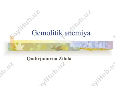 gemolitik anemiya — PPTX