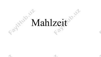 mahlzeit — PPTX