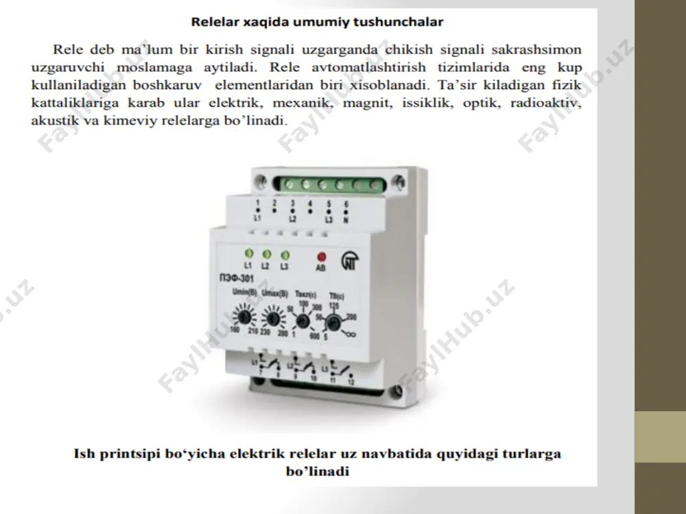 relelar haqida umumiy tushunchalar - Page 3