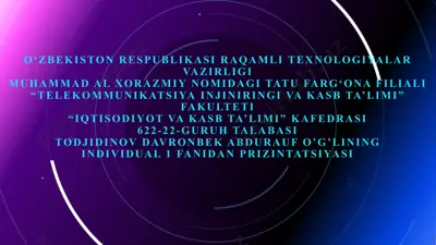 ma'lumotlar bazasi bilan ishlovchi dastur — PPTX