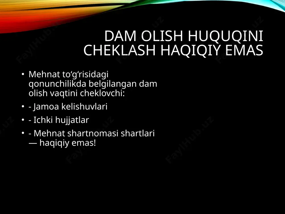 dam olish vaqti tushunchasi va turlari - Page 4