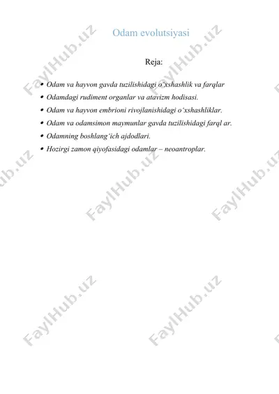 odam evolutsiyasi — DOCX