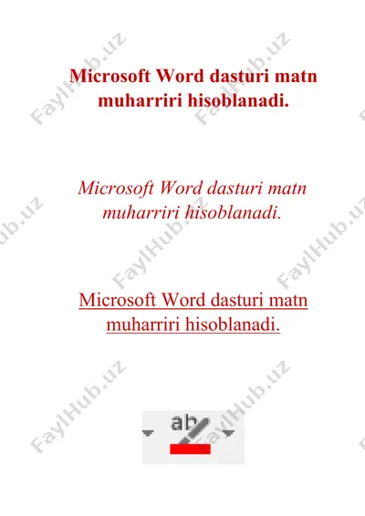 microsoft word dasturi matn muharriri — DOCX