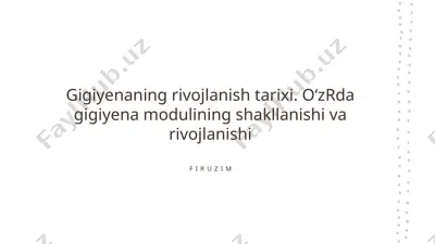 gigiyenaning rivojlanish tarixi — PPTX