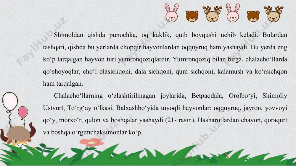 o‘rta osiyo hayvonot dunyosi 7-sinf - Page 4