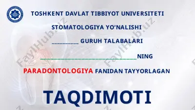 parodontologiya va parodontoz — PPTX