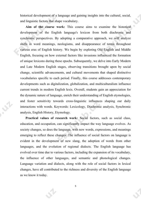 changes in vocabulary across time periods 1.1. expansion of the english vocabulary the english language, renowned for its flexibility and adaptability, has undergone significant vocabulary changes across different historical periods. this evolution reflects not only linguistic development but also broader social, cultural, and technological changes. a comparative study of lexical changes in english across time periods reveals how words emerge, transform, and sometimes fade away, offering insights into the dynamics of language and the forces that shape it. the earliest stage of the english language, old english (approximately 450-1150 ad), was heavily influenced by germanic languages due to the migration of the anglo-saxons to britain. old english vocabulary was primarily germanic in origin, characterized by a strong reliance on compounds and a relatively small number of borrowings from other languages. however, even during this early period, there were notable vocabulary shifts. the conversion to christianity in the 7th century introduced …