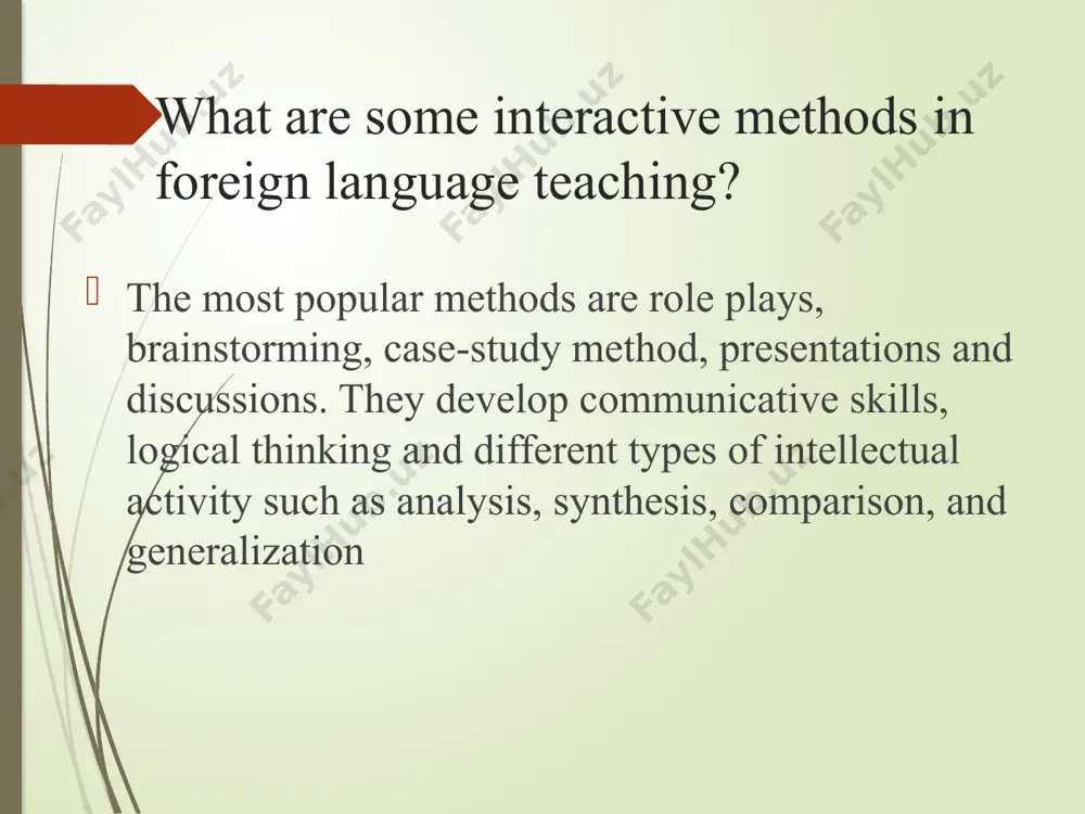 presenting grounds for their utterances. here the learners work in small groups and this improves their activity because every member of the group may express his/her ideas and takes part in the discussion. the next innovative method is cluster. it is one of widely used methods in teaching a foreign languages now. it can be used in all stages of teaching english to both young and aged learners. in presenting new words a teacher writes a new word on the blackboard. and then learners tell the words that can be used together with the given word. then teacher gives a task to make up word combinations with the word “book”: my book, a good book, an interesting book, a nice book, etc. this method involves all the learners into active work and forms of motivation. it can be effectively used in improving monologic speech habits and skills. purpose of interactive …