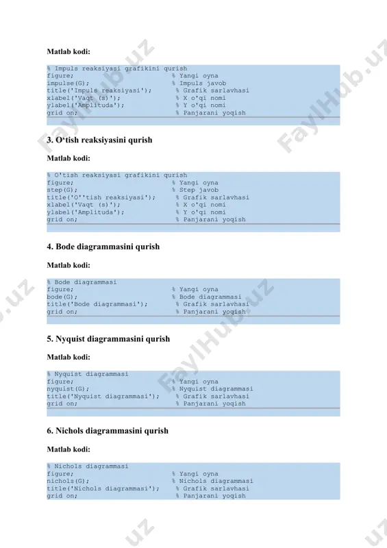 chiziqli sistemalarning chastotaviy va vaqt xarakteristikalarini qurish - Page 3