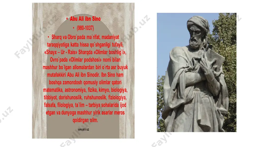 rsalar yo’qolganidan keyin ham ularni xotirada saqlab qoladi. ibn sinoning fikricha, mohiyat uch tarzda namoyon bo’ladi. birinchi – narsa sezgilarda ularni kuzatish jarayonida aks etadi. bu yerda narsalarning sezgi organlarida bevosita aks etishi nazarda tutilmoqda. ibn sino in’ikos konsepsiyasini bilish jarayoni sifatida qayd etar ekan, bilish darajalari to’g’risidagi masalani ko’taradi. ma’lumki, bu mo’ljal yangi davr falsafasida ishlab chiqilgan va nemis klassik falsafasida o’zining tadrijiy yakunini topgan. ikkinchi – obyektiv borliqda amalda mavjud bo’lmagan narsaning mohiyati anglanadi. bu yerda formal ahamiyat kasb etuvchi va moddiy borliq bilan bog’lanmaydigan ideallashtirilgan obyektlar mohiyatini bilish nazarda tutiladi. bu mohiyat inson aqlining ijodiy qobiliyatini namoyon etadi. uchinchi – narsa obrazi muayyan sharoitlarda biluvchining jonida aniq aks etishi mumkin. bu tamoyilda narsani sezgi bog’liq bo’lgan aloqalardan mavhumlashtirish imkonini beruvchi abstraksiyaning kuchi qayd etiladi. bunda narsaning obrazi uning substrati mavjud emasligiga qaramay aks etishi mumkin. shundan kelib chiqib ibn sino oqilona bilishda abstraksiya muhim rol o’ynashini qayd …