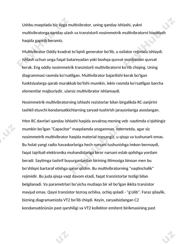 multvibrator sxemasi va ishlashi - Page 5