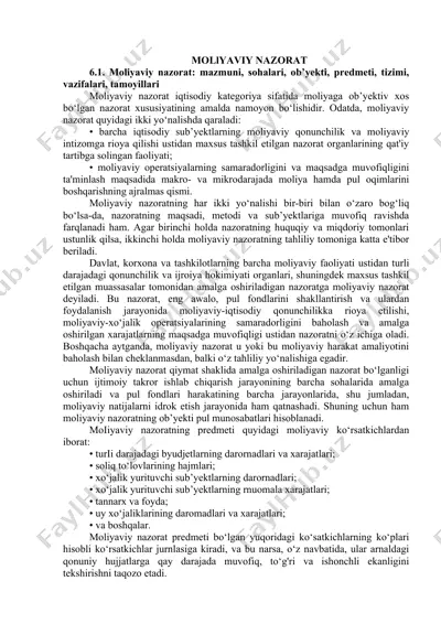 moliyaviy nazorat — DOCX
