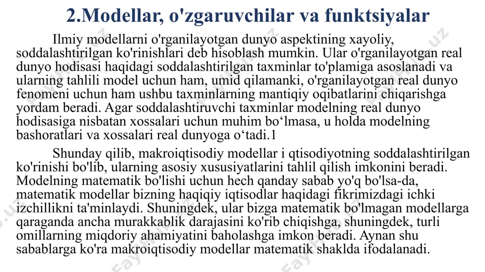 l keyingi navbatda umumiy muvozanat muhokamasiga o'tamiz. muvozanat bandligi, ishlab chiqarish, iste'mol, real ish haqi va kapitalning real ijara bahosi (i) uy xo'jaliklari tomonidan ishlab chiqarish omillari taklifining tengligi va firmalar tomonidan ishlab chiqarish omillariga talabning tengligi va (ii) tenglik bilan belgilanadi. mahsulotga bo'lgan talab va taklif. kapital va ishchi kuchi taklifi vakillik uy xo'jaligining investitsiyalariga teng ekanligi ko'rsatilganligi sababli, ular har ikkisi ekzogen tarzda berilgan va birlikka teng deb faraz qilingan, shundan kelib chiqadiki, ishlab chiqarishda har bir ishchiga to'g'ri keladigan kapital ham birlikka teng bo'ladi. ikki davrli raqobat modelida jamg'arma va sarmoya bir davrli modeldagi uy xo'jaliklari muammosi nisbatan oddiy. kapital va mehnatni to'liq ishlab chiqarishga topshiring, mumkin bo'lgan maksimal daromadni oling va barcha daromadlaringizni, shuningdek, kapital zaxirasi kabi iste'mol qilinishi mumkin bo'lgan mablag'larni iste'mol qiling. biz eng oddiy mumkin bo'lgan vaqtlararo umumiy muvozanat modelining taqdimotiga o'tamiz. bu ikki davrli model bo'lib, birinchi marta vaqtlararo makroiqtisodiyotning kashshoflaridan biri …