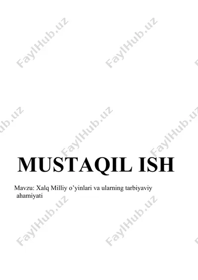 xalq harakatli o'yinlarining rivojlanish xronologiyasi — DOCX