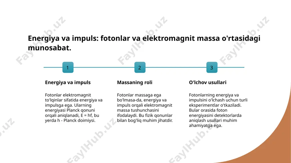dqiqotlar, ularning energiya va impuls bilan bog'liqligini tushunishga yordam beradi va yangi texnologiyalarga yo'l ochadi. yorug'likning qutblanishi: asosiy tushunchalar va nazariyalar. 1 qutblanish tushunchasi yorug'likning qutblanishi, uning tebranishlarining yo'nalishi bilan bog'liq. bu fenomen elektromagnit to'lqinlarning simmetrik va asimmetrik xususiyatlarini belgilaydi. 2 qutblanish turlari yorug'lik qutblanishi ikki asosiy turga bo'linadi: lineer va aylana qutblanish. lineer qutblanishda to'lqinlar bir yo'nalishda tebranadi, aylana qutblanish esa ko'p yo'nalishlarda. 3 qutblanishning ahamiyati qutblanish, optik materiallar bilan o'zaro ta'sirda muhim ahamiyatga ega. ular ko'plab texnologiyalarda, masalan, lazerlar va qoplamalarda qo'llaniladi. polarizatsiya turlari: lineer va aylana qutblanishi. 1 lineer qutblanish lineer qutblanishda, yorug'lik to'lqinlari bir yo'nalishda harakatlanadi. bu qutblanish turi, ko'plab optik qurilmalarda, masalan, polarizatorlarda qo'llaniladi. 2 aylana qutblanish aylana qutblanishda, yorug'lik to'lqinlari aylana shaklida harakat qiladi. bu holat, qutblangan yorug'likning maxsus xususiyatlari bilan bog'liq. 3 qutblanishning ahamiyati qutblanish, yorug'likning fizik xususiyatlarini o'rganishda muhimdir. bu, optik materiallarning tasirini va energiya uzatish jarayonlarini tushunishga yordam beradi. fotonlarning qutblanishi …