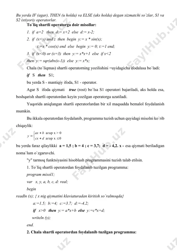 tashkiliy operator va uning vazifasi. o`tish operatori - Page 5