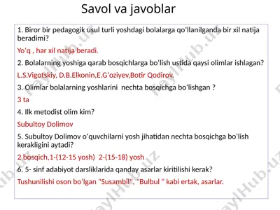 pedagogik usullar — PPTX