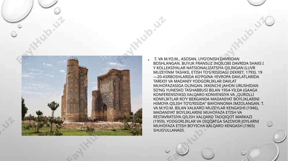 a 2012—2013-yillarda oqsaroyning 3-yo‘lagidagi turli naqshinkor koshinlarni muhofaza qilish dasturi ishlab chiqildi, ammo ularning barchasi mablag‘ yetishmasligi sababli bir vaqtning o‘zida hal qilinmadi. restavratsiya dordong tumani bosh kengashi, fransiya respublikasining tashqi va yevropa ishlari vazirligi, o‘zbekiston madaniyat vazirligi tomonidan moliyalashtirildi va yuneskoning amaliy jihatdan qo‘llab-quvvatlashi natijasida yo‘lga qo‘yildi.fransiya respublikasining socra tarixiy obidalarni muhofaza qilish kompaniyasi tomonidan ishlab chiqilgan maxsus dastur asosida maxsus maktab tashkil etildi. ushbu maktabning asosiy vazifalariga fransuz kuratorlari va o‘zbekistonlik mutaxassislari (arxeologlar, muzeologlar va boshqalar) ishtirokida turli malaka darslari tashkil etish, bilimlarni tiklash / saqlab qolish va almashish kabi o‘ziga xos yo‘nalishlar kiradi. oqsaroy uchinchi yo‘lagining qayta ta’mirlash ishlarining boshlanishi 2012-yil 9-aprelda amir temur tavalludining 676 yilligi kuniga to‘g‘ri kelishi ham bejiz emas edi. qurilish ishlari ushbu kunda tantanali ravishda ochildi.marosimda mahalliy rasmiylardan tashqari fransiyaning o‘zbekistondagi elchisi janob fransua gotiye, shuningdek, fransiyaning o‘zbekistondagi elchixonasi a'zolari dordong tumani vakillari, socra tashkiloti mutasaddilari, fransiya delegatsiyasi ham qatnashdi. image2.png image3.png …