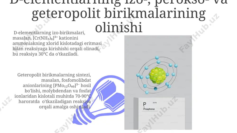 d-elementlarning izo-, perokso- va geteropolit birikmalari va ularning xossalari - Page 3