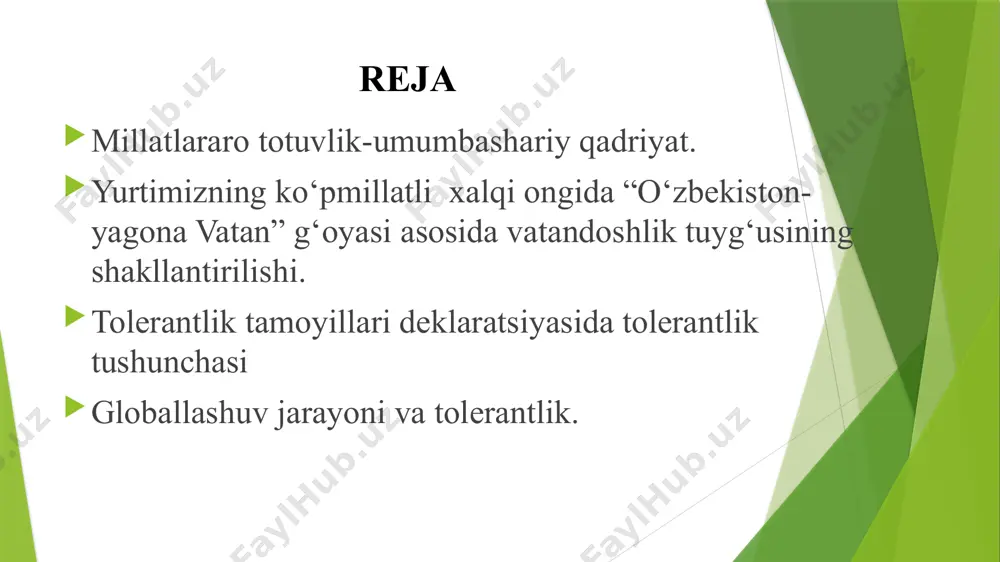 yillarida shoahmad shomahmudov va uning ayoli bahri akramova turli millatning qarovsiz va yetim qolgan bolalarini farzandlikka olib, ta’lim-tarbiya bergan. ular boshpanasiz qolgan, turli millat vakillari bo‘lgan 13 bola va urushdan so‘ng yana 3 bolani o‘z tarbiyalariga olishgan. o’zbekistonga nafaqat bolalar, balki bolalar uylari ham evakuatsiya qilindi. 1941-1942-yillar davomida o’zbekistonga frontga yaqin hududlardan 78 ta bolalar uyi evakuatsiya qilindi. ularning 5 tasi toshkent shahriga, 4 tasi samarqand viloyatiga, 9 tasi namangan viloyatiga, 13 tasi andijon viloyatiga, 10 tasi farg’ona shahriga, 9 tasi buxoro viloyatiga joylashtirildi. 28 ta bolalar uyi esa tarqatilib, ulardagi bolalar respublikadagi mavjud bolalar uylariga, internatlarga va boshqa bolalar muassasalariga, qolganlari esa jamoa va shaxsiy tarbiyaga berildi. urush arafasida respublikada 106 ta bolalar uyida 12 ming bola tarbiyalanayotgan bo’lsa, 1945 yilga kelib, ularning soni 263 ta bolalar uyida 31300 bolaga yetdi. hozirgi vaqtda yurtimizda 130 dan ortiq millat va elat vakillari, 16 ta diniy konfessiya, 2200 dan ortiq diniy …