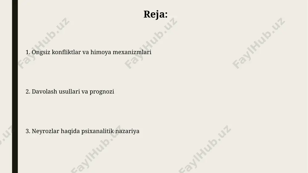 aks ettirishiga e'tibor qaratiladi. fobiyalarni tahlil qilishda, 19-asr oxiri va 20-asr boshlarida vena shahrida rivojlangan psixodinamik yondashuv, bexosdan paydo boʻlgan qoʻrquvlarni ongsiz konfliktlar va bolalikdagi tajribalar bilan bogʻlaydi. himoya mexanizmlari repressiya mexanizmi, freud tomonidan ta'riflanganidek, xavfli yoki qabul qilinmaydigan fikrlarni ongdan siqib chiqarishni o'z ichiga oladi va bu jarayon 20-asrning boshlarida avstriyada kashf etilgan. reaktiv shakllanish kabi himoya mexanizmlari, masalan, o'ta tajovuzkorlikni yashirish uchun haddan tashqari muloyimlik namoyon etish, nevrotik xulq-atvorning 30% gacha hissasini qo'shishi mumkin, degan fikrlar mavjud. oedipal kompleks va elektra kompleksi oedipal va elektra komplekslari psixoseksual rivojlanishning fallik bosqichida (taxminan 3-6 yosh) sodir bo'ladi va bu davrda bolaning shaxsiyatining asosiy xususiyatlari shakllanadi. elektra kompleksi qiz bolalarda, onasiga nisbatan raqobat va otasiga bo'lgan sevgi hissiyotlarini ifodalaydi, bu esa 7 yosh atrofida hal qilinishi kerak bo'lgan ichki konfliktlarni keltirib chiqaradi. isteriya sigmund freydning isteriya bo'yicha tadqiqotlari, 1890-yillar atrofida vena shahrida boshlanib, psixoseksual rivojlanish va ong osti bostirilgan xotiralar nazariyasini …