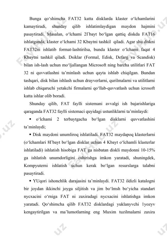 faylli tizimning turlari. faylli tizimning turlarini tasnifi - Page 5
