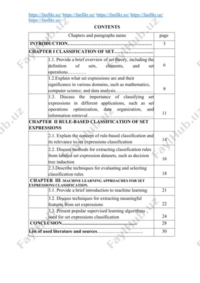 set expressions classification course work — DOCX