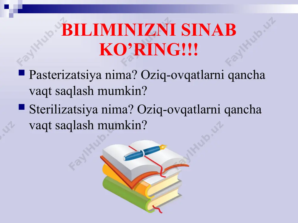 ikrokokklar roseus bacillus subtilis clostridium putrificum cl.sporogenes oq sarig'i yirilish quyidagilarning to'planishi bilan birga keladi: kislotalar va asoslar, ammiak, vodorod sulfidi, karbonat angidrid. ko'p gaz qobiqni buzadi, oqsil noodatiy rangga ega bo'ladi (qizarish, sarg'ish, qorayish) va yoqimsiz hid (chirigan, pishloqli, chiriyotgan) sarig'i o'zgarmaydi. boshqa bakteriyalar lipidlarning gidrolitik va oksidlovchi transformatsiyasiga ta'sir qiladi, yog' kislotalari, aldegidlar va ketonlarni hosil qiladi. tuxum oqi va sarig'ini aralashtirish bir hil, loyqa, jigarrang suyuqlik massasi yoqimsiz hid bilan oqsil sarig'i suv qushlarining tuxumlari (o'rdak, g'oz) salmonella - oziq-ovqat zaharlanishining qo'zg'atuvchisi - aniqlangan - qulay qismi sarig'idir. faqat qandolat mahsulotlarini ishlab chiqarish uchun ishlatiladi. tuxum yuqori haroratda pishiriladi. tuberkulyozli tovuqlardan tuxum tuxumni saqlash sovutish kameralar ortdi mazmuni karbonat angidrid va azot davolash yuqori chastotali elektromagnit maydon gacha isitish aniq harorat ozonlanish 2-3 da ruxsat beradi marta kamaytirish chiqindilar konteyner va qadoqlash material bo'lishi kerak toza bo'ling va quruq tuxum mahsulotlari melanj - oq va sarig'ning muzlatilgan …