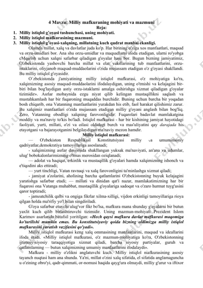 milliy istiqlol g'oyasi tushunchasi va mafkurasi — DOCX