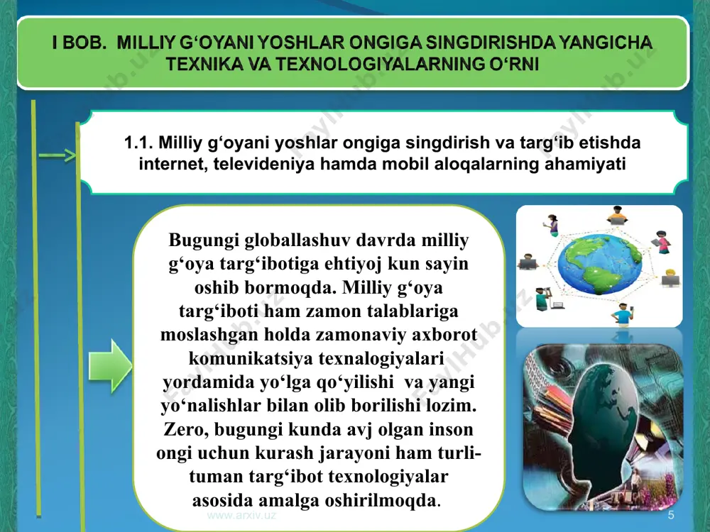 yoshlar ongiga milliy g‘oyani singdirishda innovatsion texnologiyalardan foydalanish usullari - Page 5