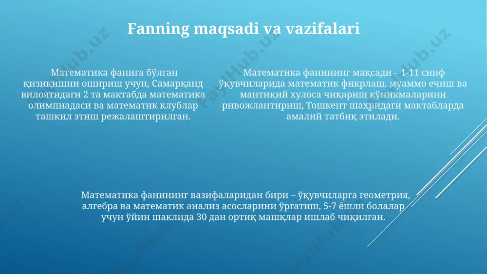 matematikadan sinfdan tashqari ishlarni tashkil etish metodikasi - Page 5