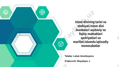 islom dinining tarixi va mohiyati — PPTX