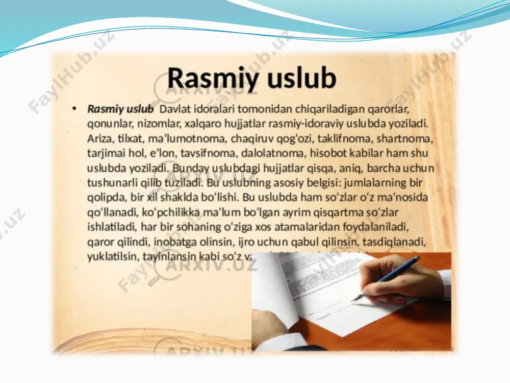 rasmiy uslubga xos xususiyatlar - Page 5