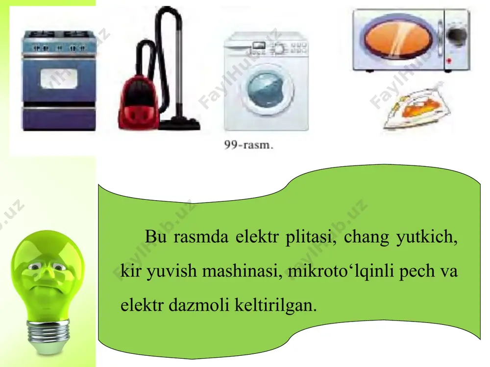xonadondagi elektr asboblari. elektr energiyasini tejash 6-sinf - Page 3