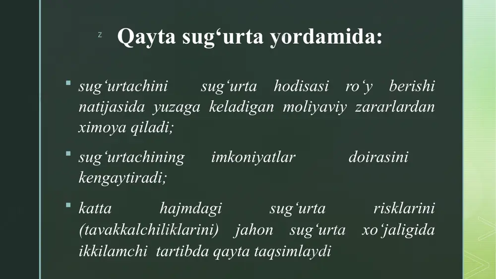 qayta sug‘urtaqilish asoslari - Page 5