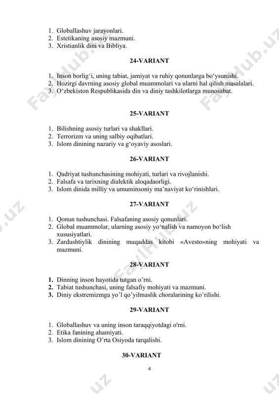 falsafa fanidan oraliq nazorat variantlari - Page 4