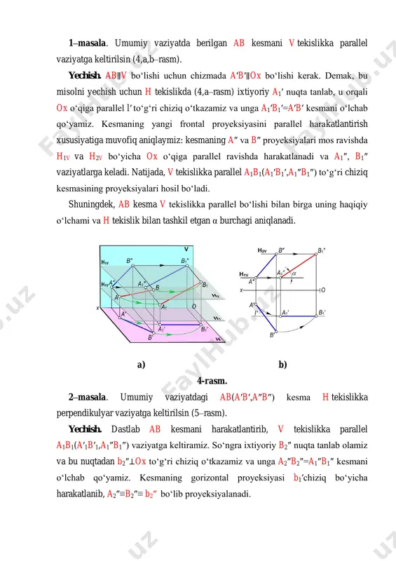 geometrik shakllarning proyeksiyalaridagi holatlari - Page 4