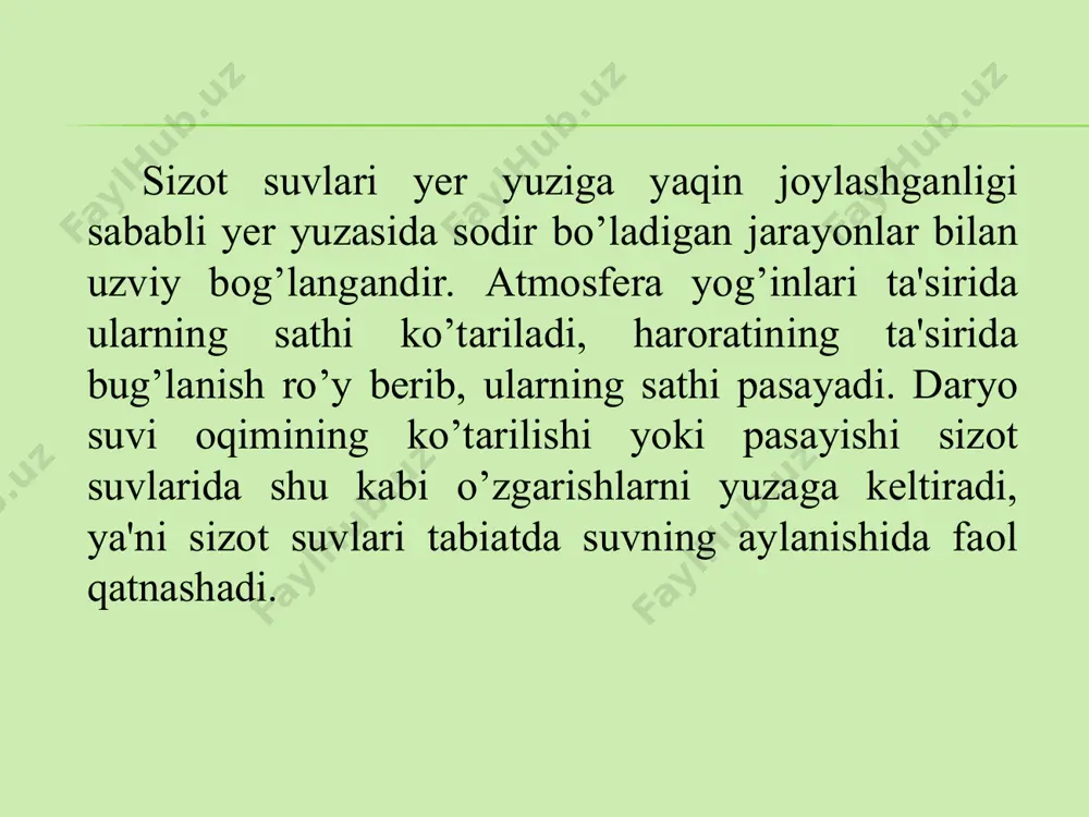 gidroizogips va yotish chuqurligi xaritasini tuzish uchun ma'lumotlar. қудуқ ва сув ўлчагичлари рақами ер юзининг абсалют баландлиги, м еосларининг чуқурлиги, м еосларининг абсалют баландлиги 1 251,6 7,0 244,6 2 249,6 1,7 247,9 3р 248,2 0,0 248,2 4 253,0 1,5 251,5 5 255,2 1,2 254 6 250,0 6,0 244 7d 245,0 0,0 245 8 249,0 0,5 248,5 9 251,8 0,5 251,3 10 254,0 0,7 253,3 11d 250,0 0,0 250 12 249,0 3,8 245,2 13 247,0 0,2 246,8 14 249,8 0,2 249,6 15d 253,2 1,0 252,2 16 249,0 8,0 241 17 251,4 8,0 243,4 18 250,5 6,0 244,5 19 250,5 2,5 248 20 253,0 2,5 250,5 21 251,0 9,4 241,6 22 253,0 11,1 241,9 23 253,7 9,7 244 24 253,8 7,8 246 25 254,8 6,6 248,2 kuzatuv quduqlarining xaritada joylashishi masshtab 1:2000 "d" belgisi ko’rsatilgan gidropostlar orasini 2 mm kenglikdagi chiziqlar bilan tutashtirib maydonchani kesib o’tgan daryo ko’rsatiladi. masshtab 1:2000 * yer …