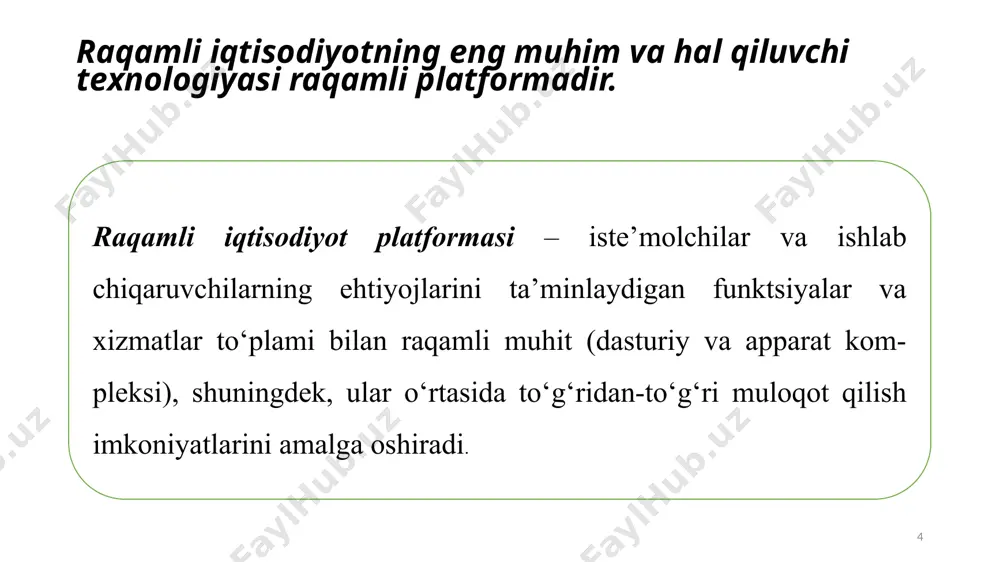 raqamli iqtisodiyotda platformalar o’rni va ahamiyati - Page 4