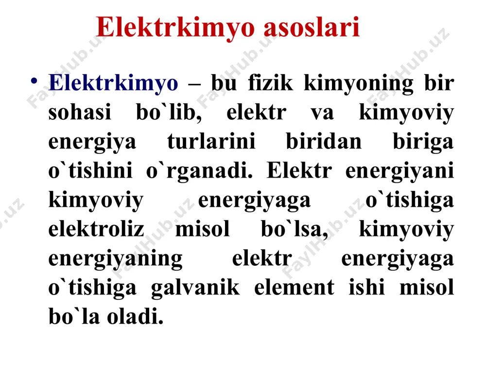 elektrkimyo asoslari. elektro’tkazuvchanlik - Page 5