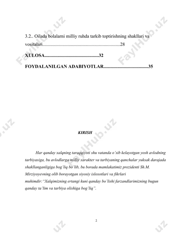 sh masalalariga alohida e`tibor bergan.chunki mustaqilligimizning uch tayanchi-mustaqil siyosat,iqtisodiy qudrat va xalq ma`naviyati bir-biri bilan chambarchas bog`liq bo`lib,ularning uyg`un rivoji ta`minlansagina o`zbekiston buyuk yurt sifatida jahon ham jamiyatida o`z munosib o`rnini topa oladi. o`zbekistonning buyuk kelajagini bunyod etish asosan bugungi yosh avlodning zimmasida ekan, ularni bilimli, madaniyatli, mehnatsevar, tashabbuskor, izlanuvchan etib shakllantirish hayot tajribasiga ega, qiyinchiliklarda toblangan yoshi ulug`larimiz, faxriylarimizning, shu bilan birga mazkur ishga da`vat etilgan tarbiyachilar, muallimlar, olimlarning va umuman barchaning asosiy vazifasi bo`lib qoladi. bu borada yoshlar tarbiyasi davlat siyosatining ustuvor yo`nalishlaridan biri hisoblanadi. yoshlar muammolari instituti, iste`dodlarni tanlash markazlarining tashkil etilishi yoshlarni ma`naviy va jismoniy shakllantirish, iqtidorli yoshlarni tanlash, rag`batlantirish borasida davlatimiz olib borayotgan siyosatning namunasidir. yurtboshimiz ta`kidlaganlaridek: “har bir insonnning, ayniqsa endigina hayotga qadam qo`yib kelayotgan yoshlarning ongiga shunday fikrni singdirish kerakki, ular o`rtaga qo`yilgan maqsadlarga erishish o`zlariga bog`liq ekanligini, ya`ni bu narsa ularning sobitqadam g`ayratshijoatiga, to`la-to`kis fidokorligiga va cheksiz mehnatsevarligiga bog`liq ekanligini anglab etishlari …