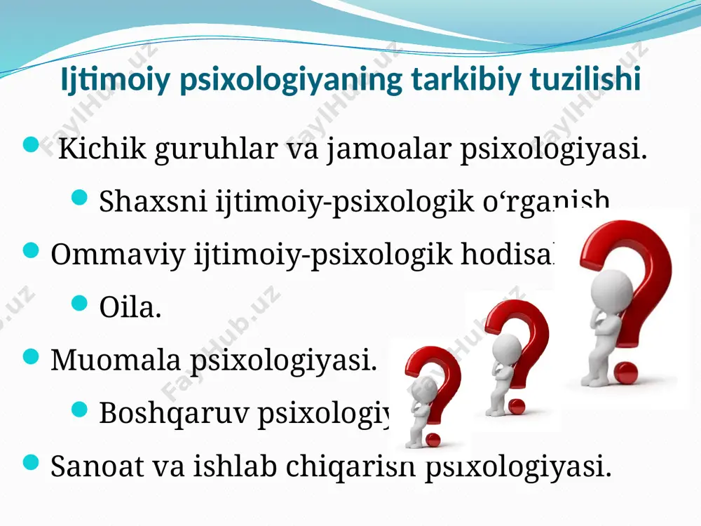 shiliklarini ilmiy asosda sharhlash beruniy, farobiy gelvetsiy, gobbs gegel, makiavelli lokk, russo xix asrning o’rtalariga kelib, kapitalistik munosabatlarning keskinlashuvi, turli davlatlar bilan iqtisodiy aloqalarning tobora o’sib borishi, turli xalqlarning bir mamlakatdan ikkinchisiga ko’chishi—migratsiya munosabati bilan qator ijtimoiy fanlar rivojlanishi uchun qulay shart-sharoitlar paydo bo’ldi. ijtimоiy psiхоlоgiyaning fan sifatida tan оlinishi 1908 - yil ingliz оlimi v. makdugall o’zining "ijtimоiy psiхоlоgiyaga kirish" kitоbini, bu asarlarda birinchi marta alоhida fan - ijtimоiy psiхоlоgiyaning mavjudligi tan оlindi va uning prеdmеtiga ta’rif bеrildi. amеrikalik sоtsiоlоg e.rоss esa "ijtimоiy psiхоlоgiya" dеb nоmlangan kitоbini chоp ettirgan edi. ular haqli ravishda ijtimoiy psixologiyaning mustaqil ilmiy yo‘nalish sifatida shakllanishiga o‘zlarining munosib hissalarini qo‘shdilar. 19-asrning oxiri va 20-asr boshlarida fanda uch nazariya paydo bo‘ldi, ijtimoiy xulq-atvor instinktlari nazariyalaridir xalqlar psixologiyasi omma psixologiyasi xalqlar psixologiyasi nazariyasi nazariya ijtimoiy psixologik nazariya sifatida 19-asrning o‘rtalarida germaniyada shakllandi. asosiy g‘oyasi, ayrim individlardan yuqori turadigan ruh mavjud bo‘lib, bu ruh o‘zidan ham yuqori turadigan …