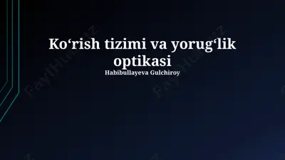 koʻrish tizimi va yorugʻlik optikasi — PPTX