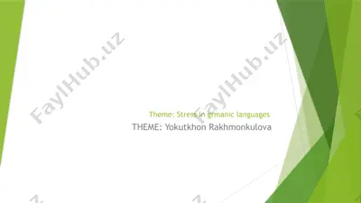 stress in germanic languages — PPTX